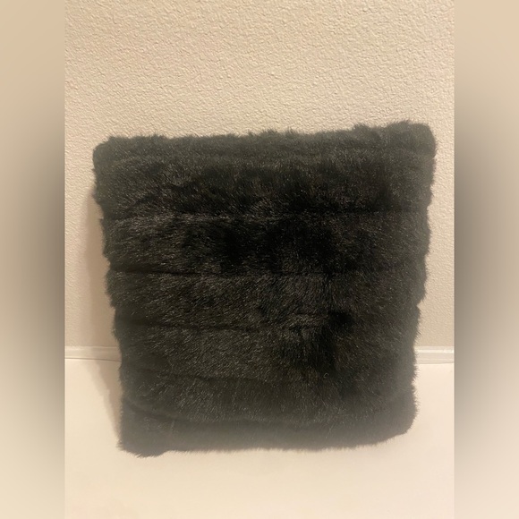 Other - Lush Black Faux Fur Pillow